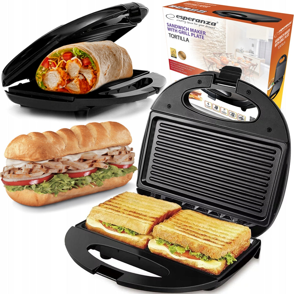 GRILL TOASTER ELECTRIC TOASTER FOR SANDWICHES PANINI TORTILLA 1000W