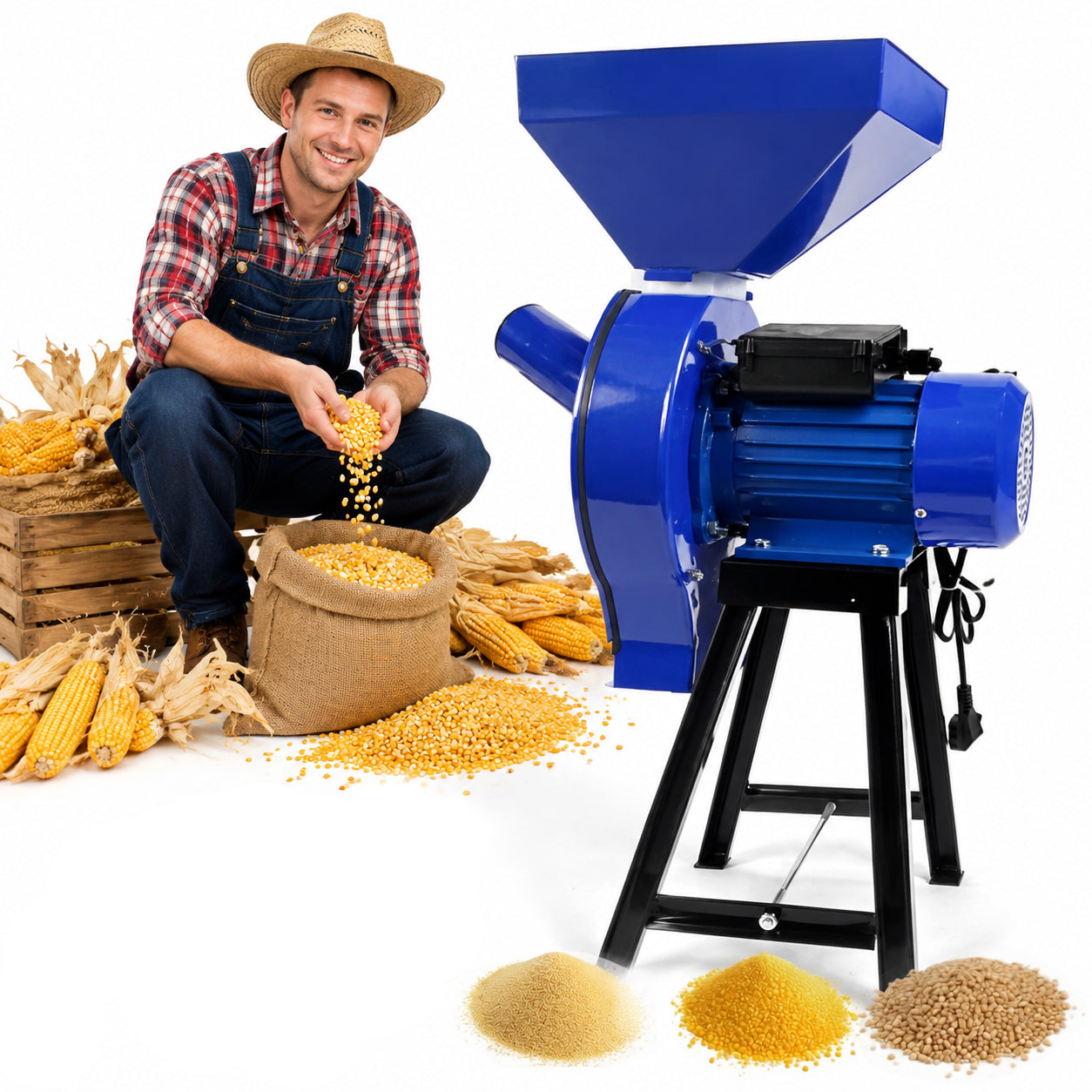 GRINDER GRAIN SHOT BLASTING MACHINE FEED 1.1 kW 4 X SIEVE SHREDDER
