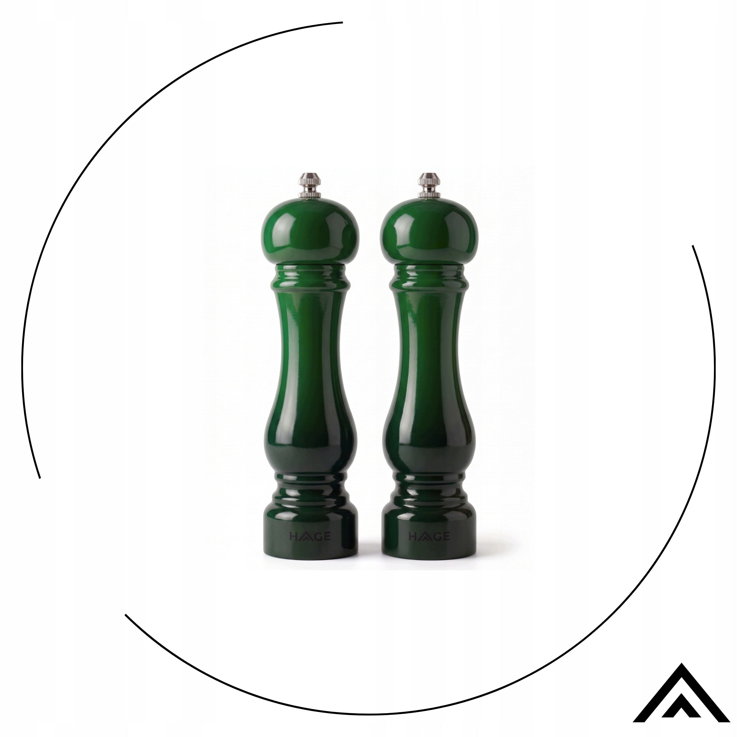 GRINDER SALT AND PEPPER GRINDERS HAND CERAMIC BOTTLE GREEN 2 PCS. Packaging status original