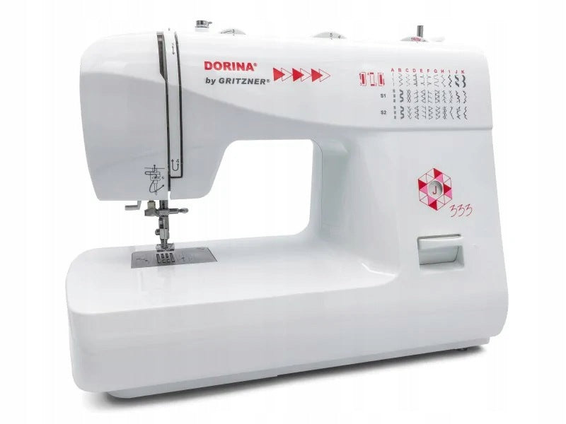GRITZNER DORINA 333 SEWING MACHINE 33 STITCHES WITH THREADER, ACCESSORIES Packaging status original
