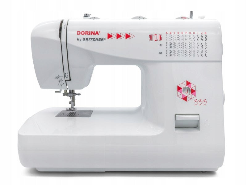 GRITZNER DORINA 333 SEWING MACHINE 33 STITCHES WITH THREADER, ACCESSORIES