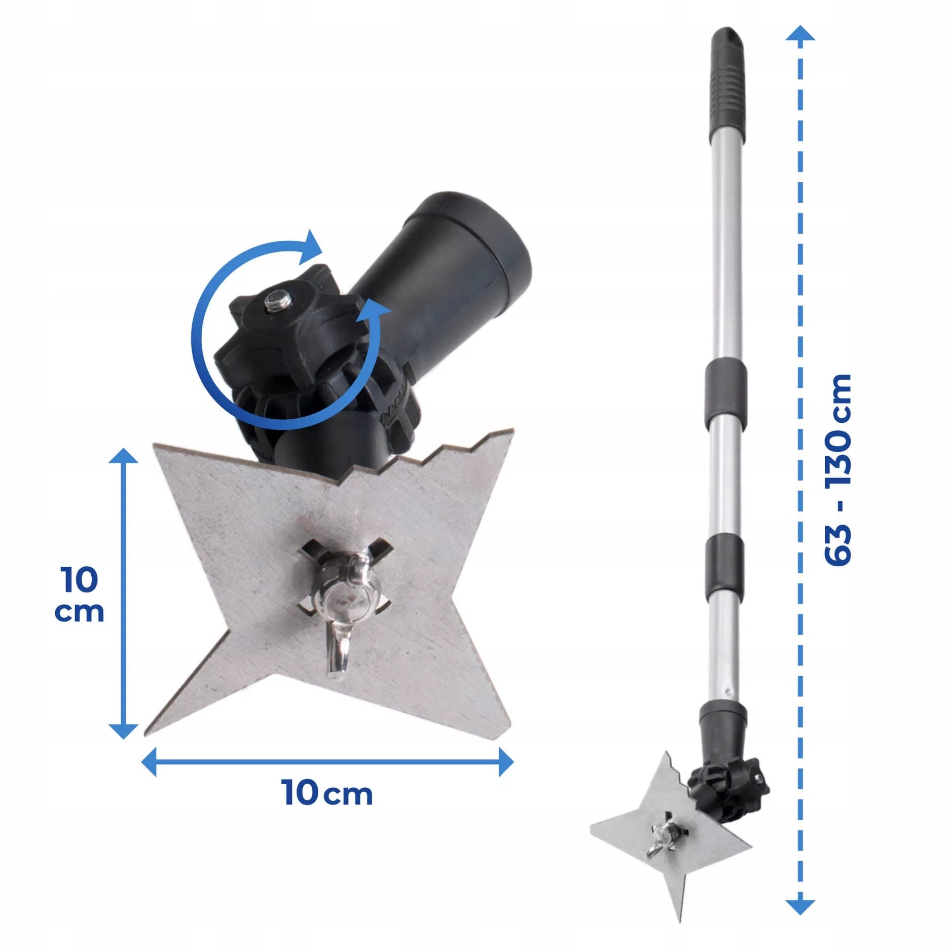GROUT SCRAPER WITH 4 TEETH STAINLESS STEEL TELESCOPIC HANDLE 63-130 CM EAN (GTIN) 4008838216699