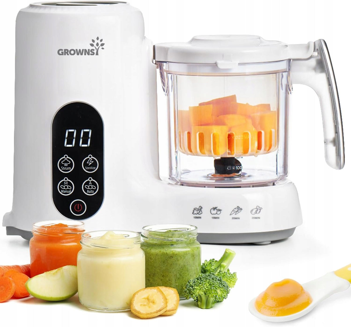GROWNSY Baby Instrument Steamer Mixer Sterilizer 7in1 White
