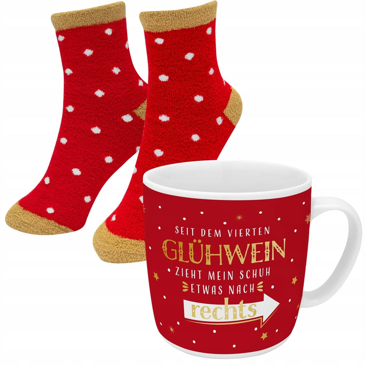GRUSS CO mug and socks set in gift box.