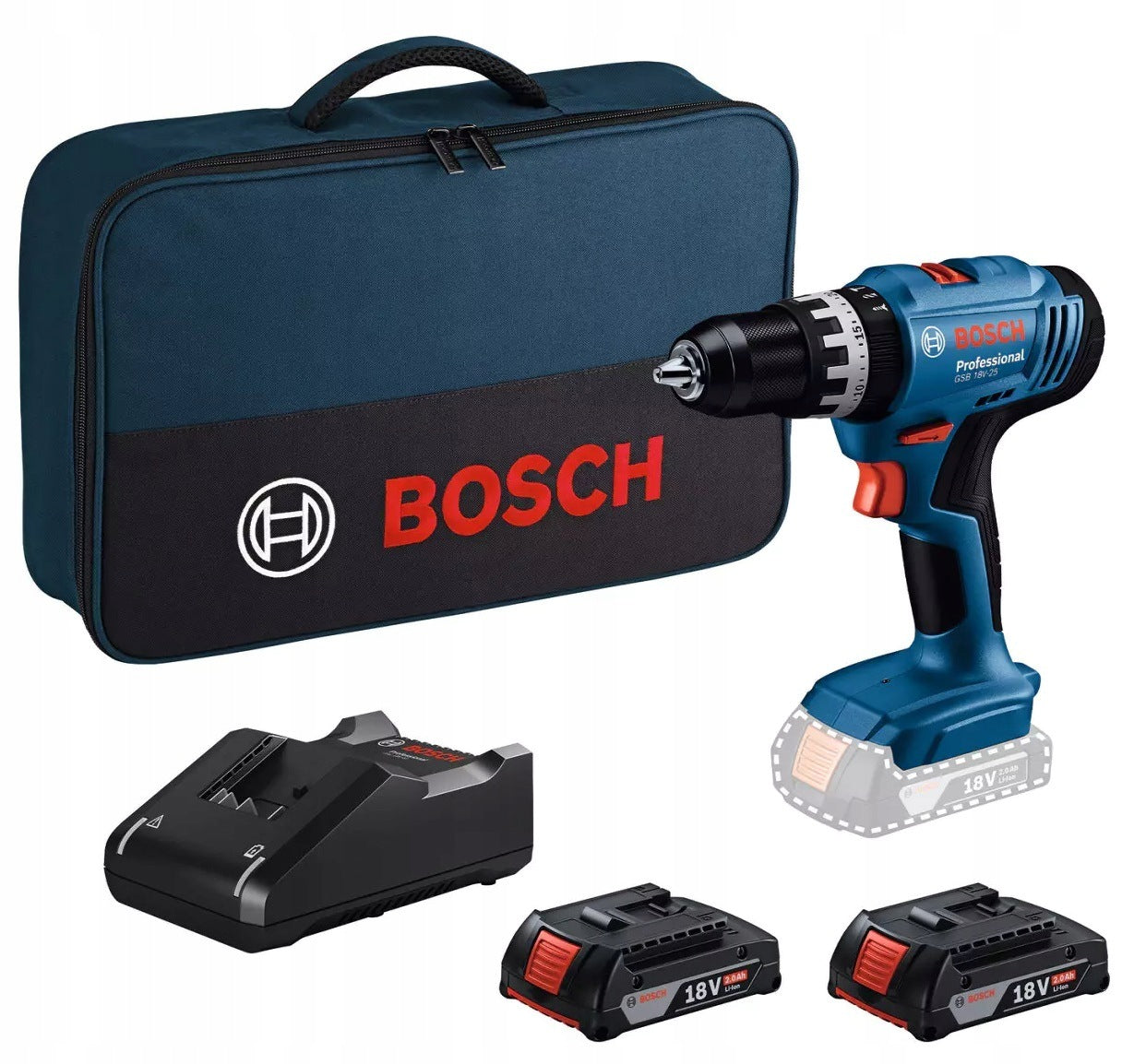 GSB 18V-25 Cordless Impact Driver, 2x2,0Ah BOSCH Set