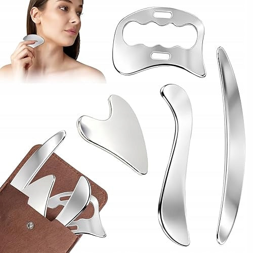 GUA SHA 4IN1 STAINLESS STEEL MUSCLE MASSAGER SCRAPER FOR GIFT
