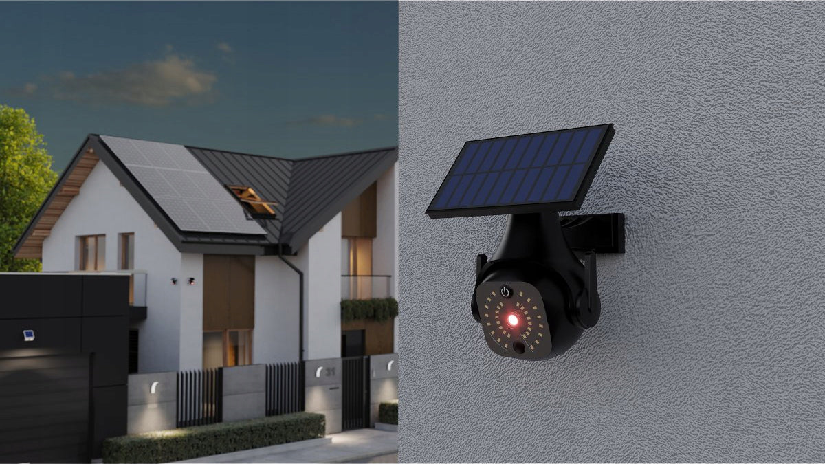 GUARDOS solar LED floodlight, dummy camera, 300lm, 6400K, IP65, GTV Brand GTV