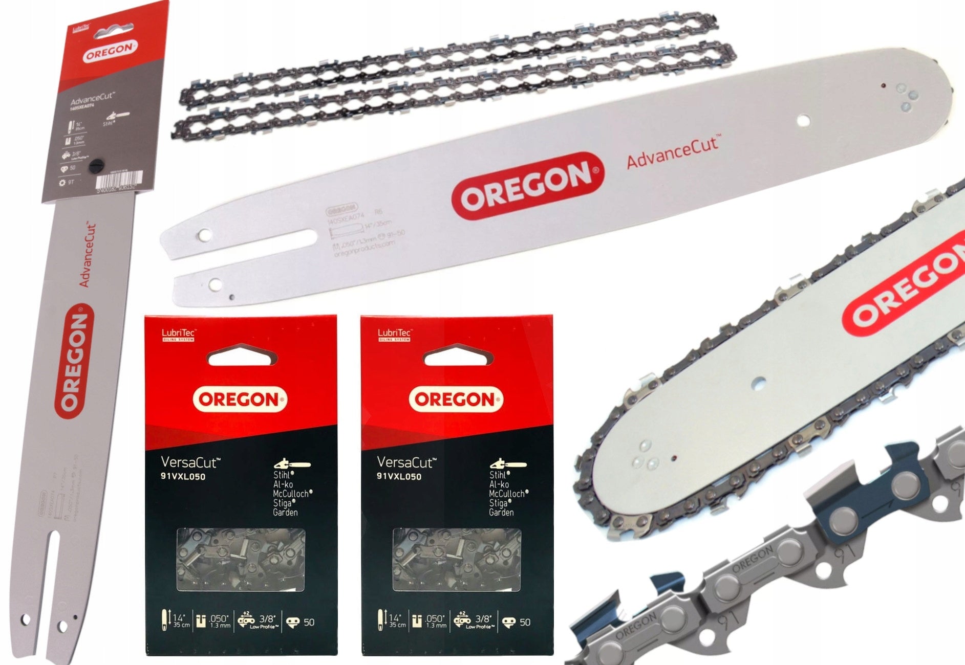 GUIDE 14'' 35cm FOR SAW STIHL 2x CHAIN 50og 3/8 1.3 MS180 MS230 250 Manufacturer code 2X ŁAŃCUCH OREGON W ZESTAWIE + PROWADNICA 074