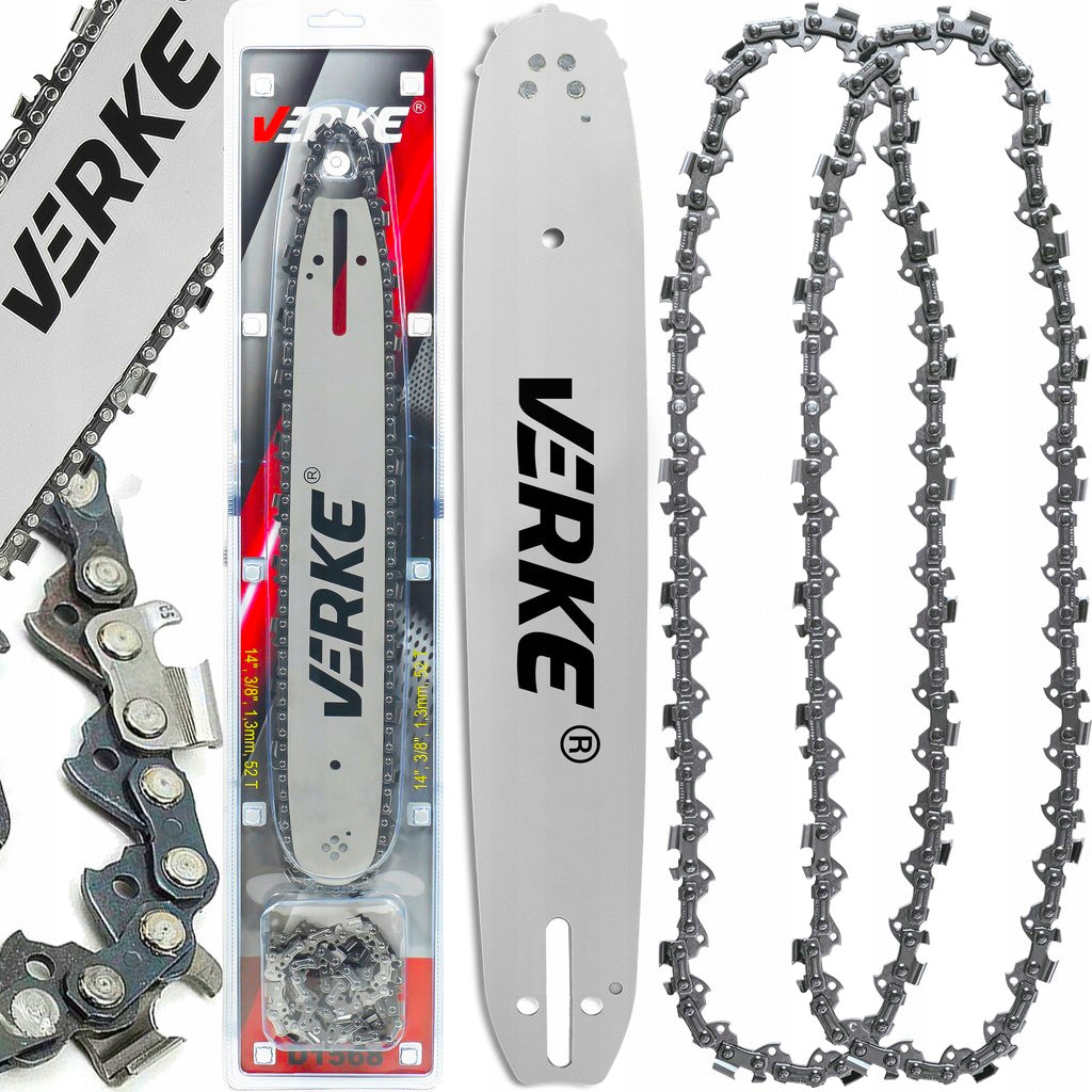 GUIDE WITH 2 CHAINS FOR COMBUSTION SAW 14" 35cm 3/8 1,3mm 52T