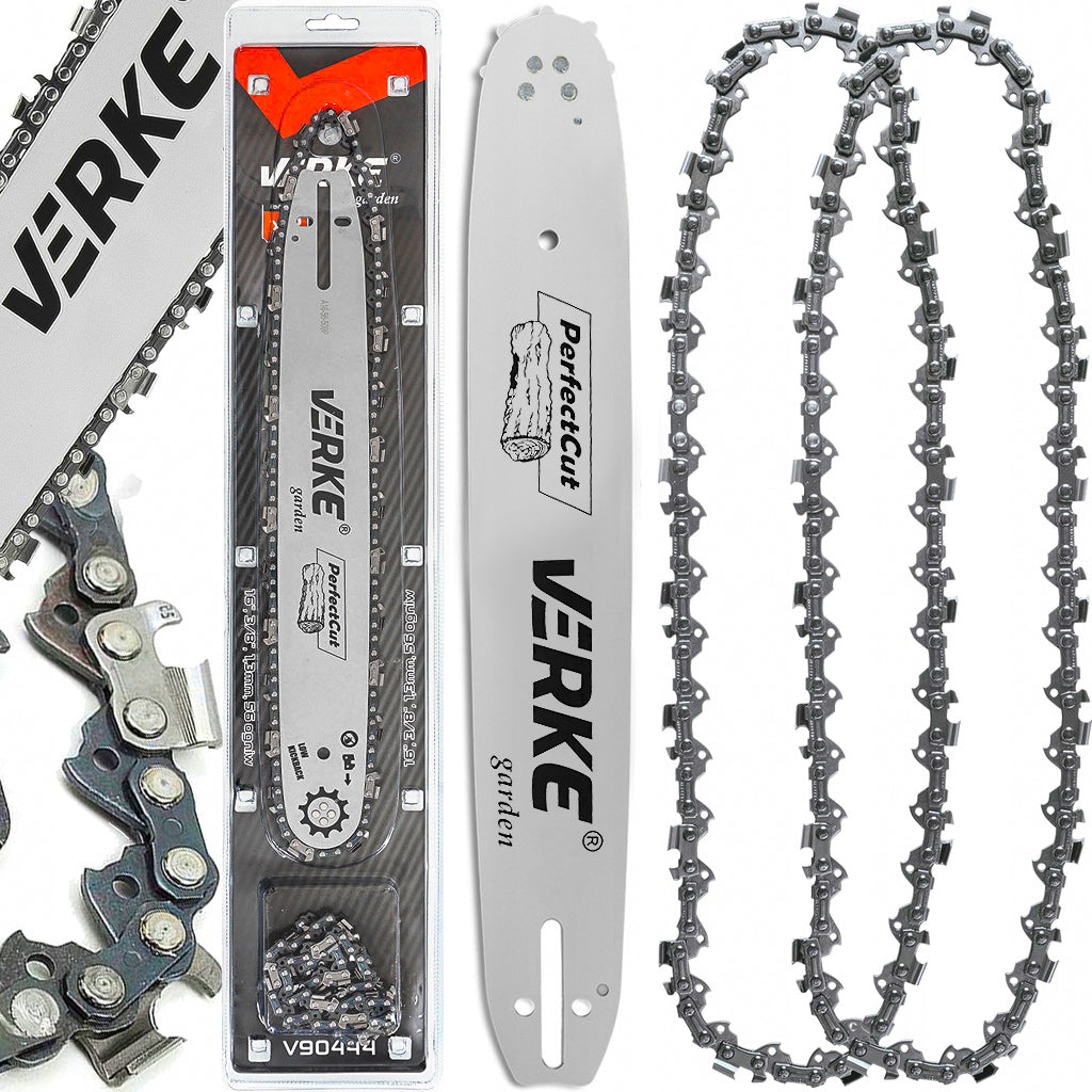 GUIDE WITH 2 CHAINS FOR COMBUSTION SAW 15" 38cm 3/8 1,3mm 56T