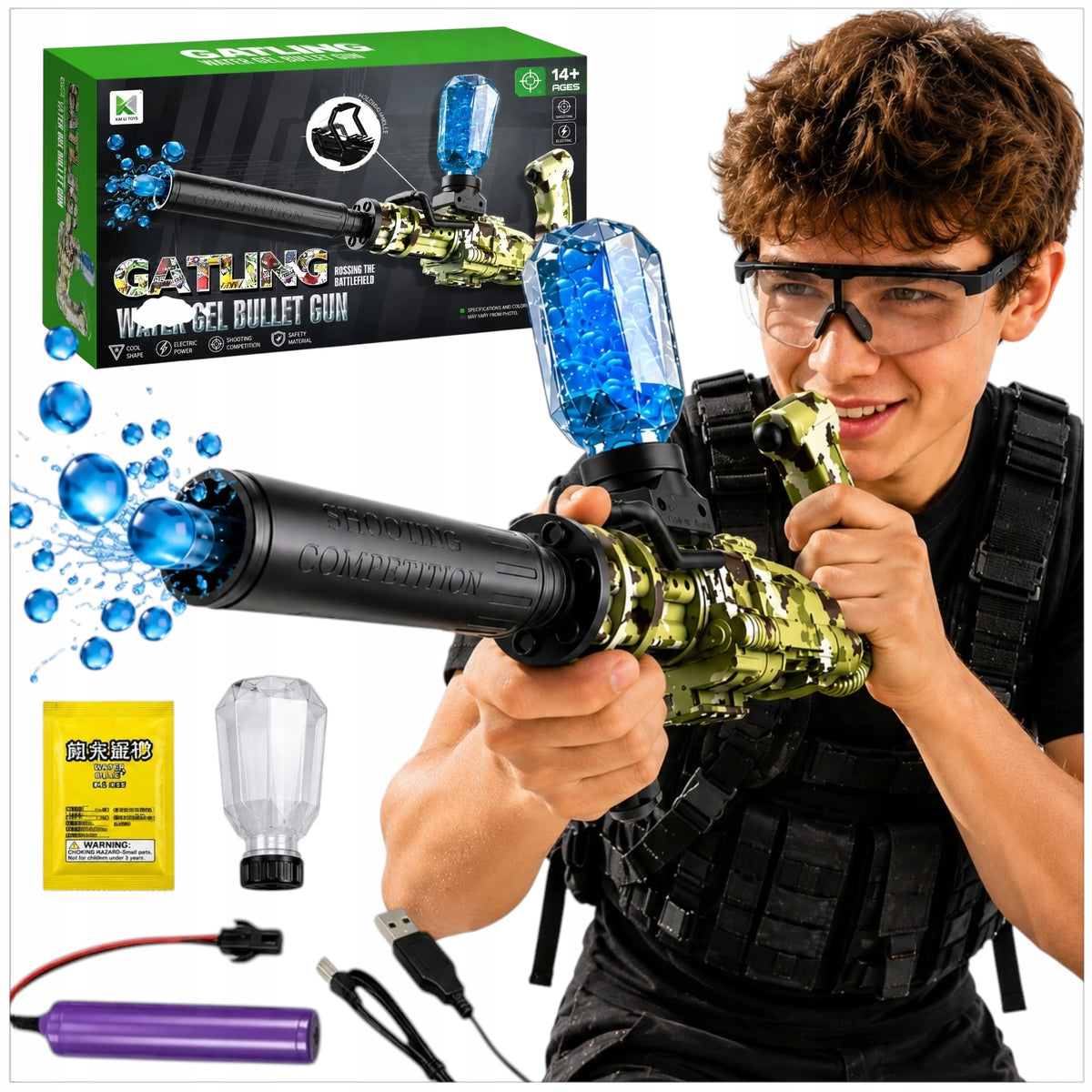 GUN FOR GEL BALLS ELECTRIC GUN AUTOMATIC + 500 BALLS