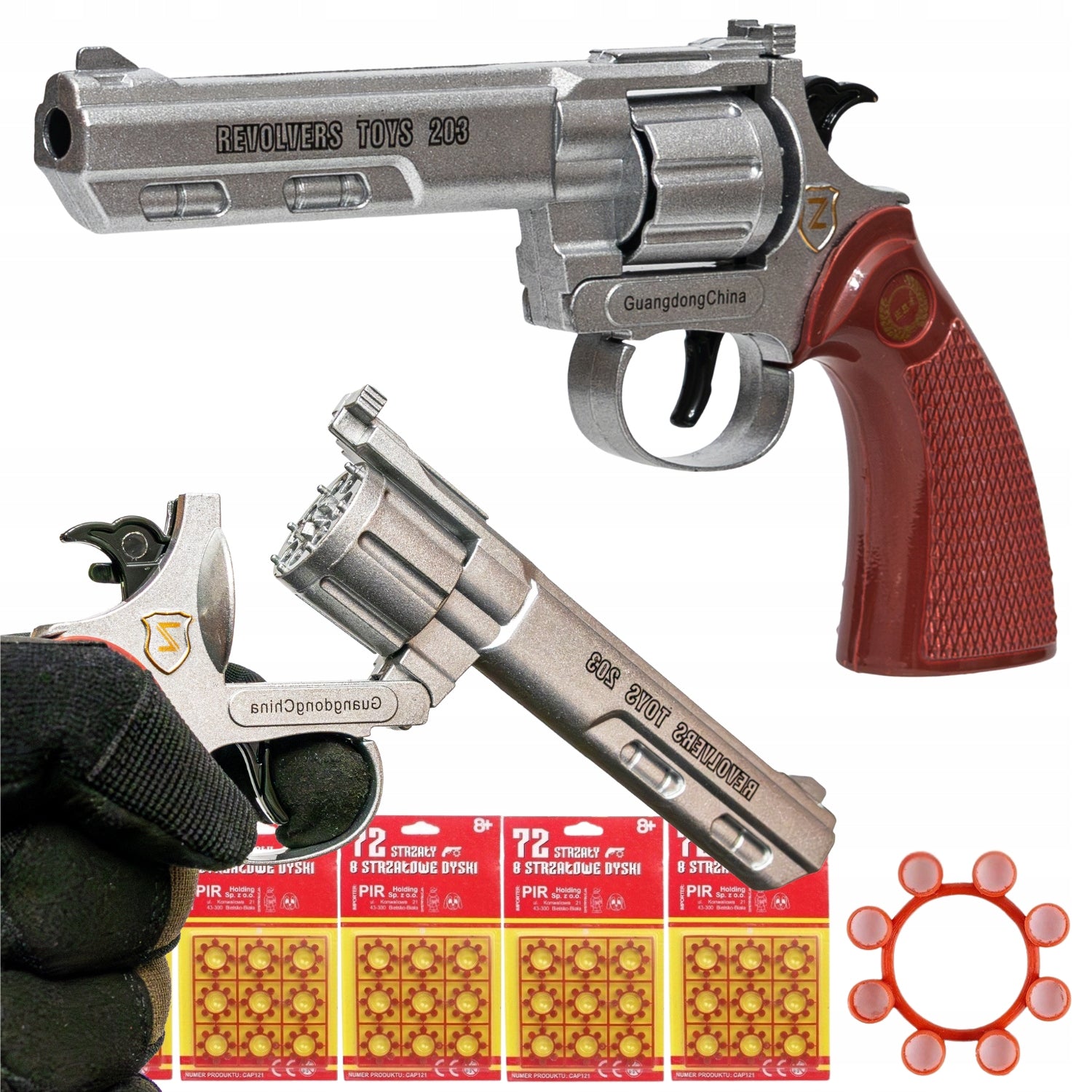 GUN METAL BANG REVOLVER FOR FLAME + CAPES 360 SHOTS