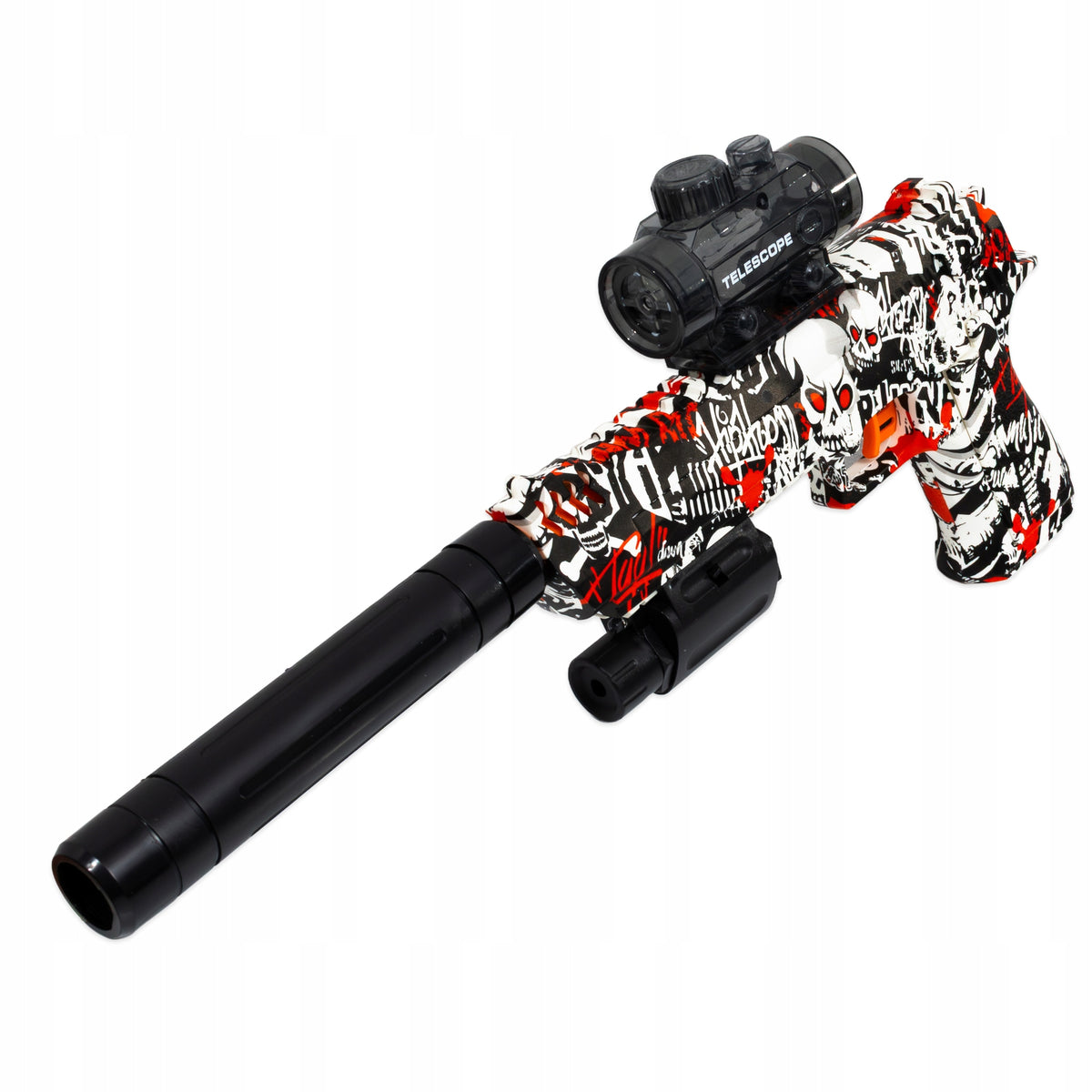 GUN RIFLE AUTOMATIC GEL BALLS LASER SILENCER + GLASSES BATTERY Brand click4TOYS