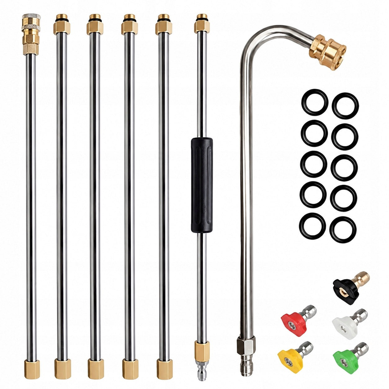 GUTTER CLEANING TOOL, PRESSURE WASHER EXTENSION, NOZZLE
