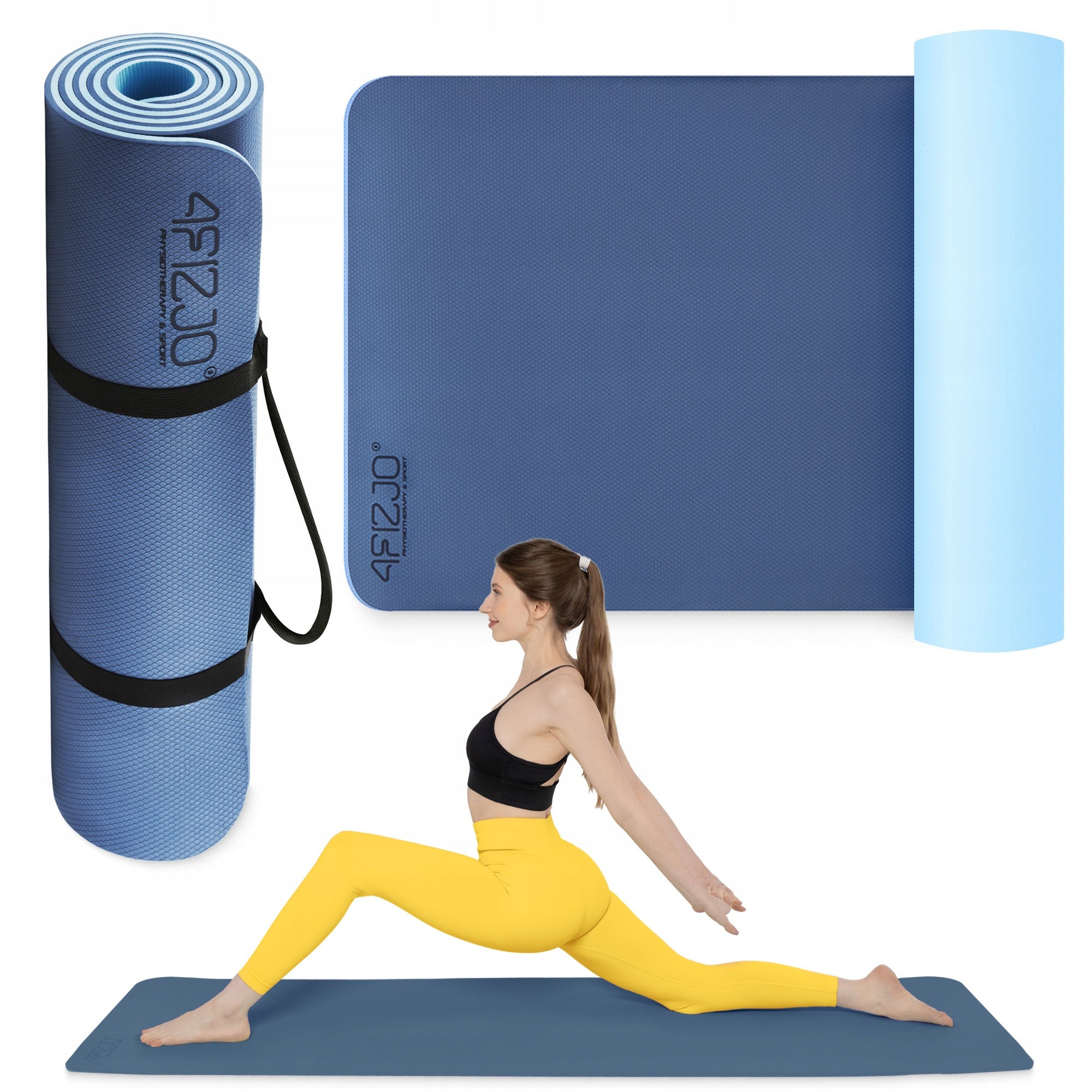 GYMNASTIC EXERCISE MAT FITNESS YOGA THICK 1CM TPE 4FIZJO