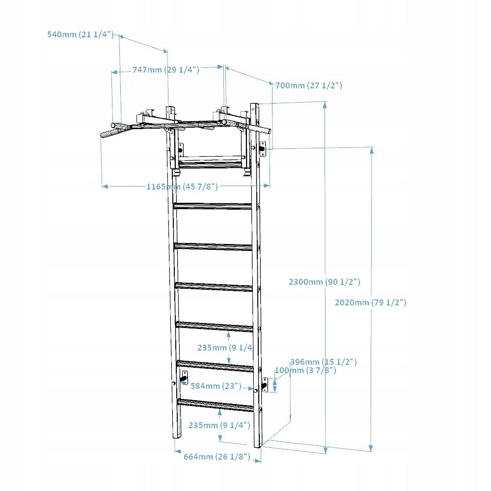 GYMNASTIC LADDER WITH BAR BLACK BENCHK Manufacturer code 5905090888062