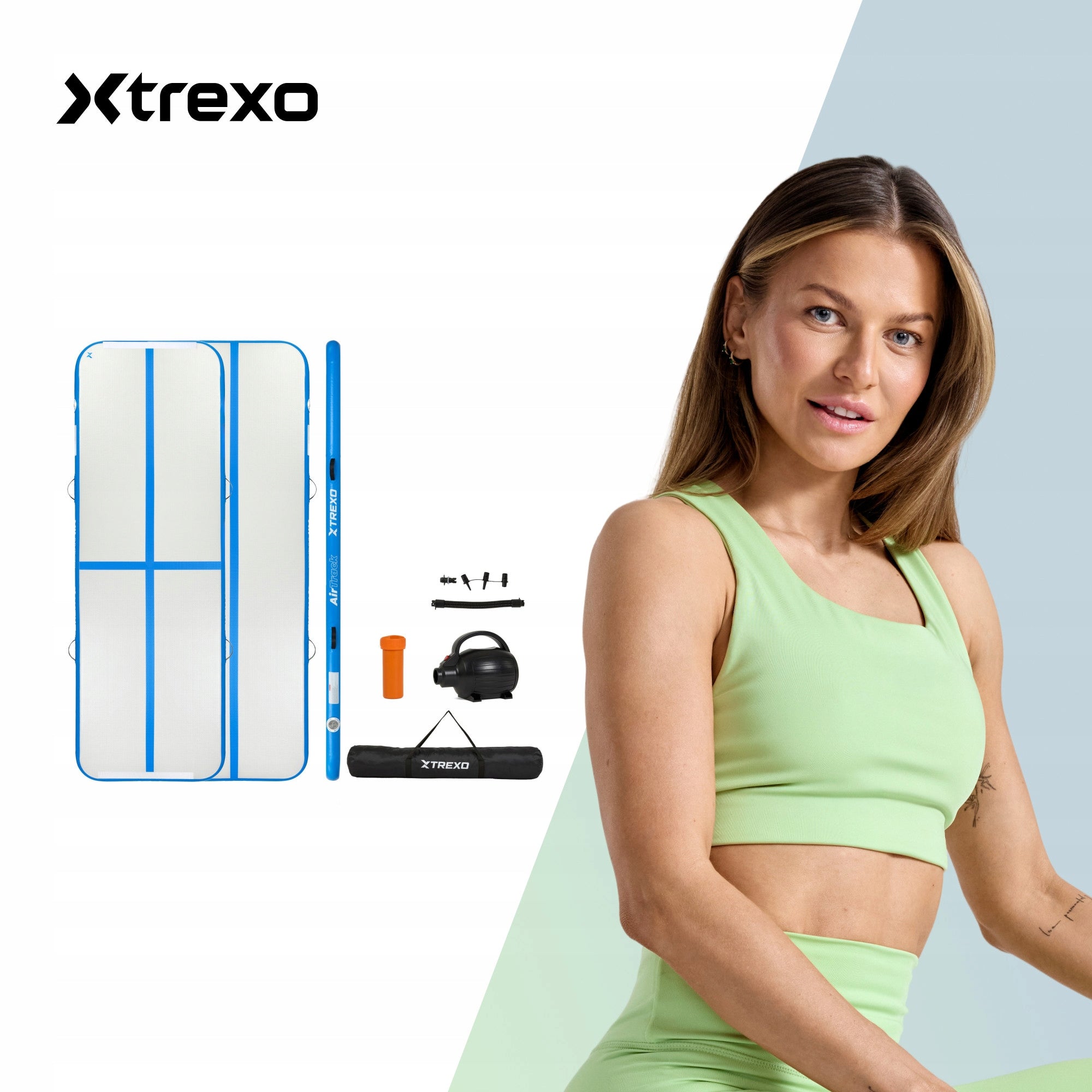 GYMNASTIC MAT INFLATABLE Path Mattress AIRTRACK XTREXO 3m Pump Set Packaging status original