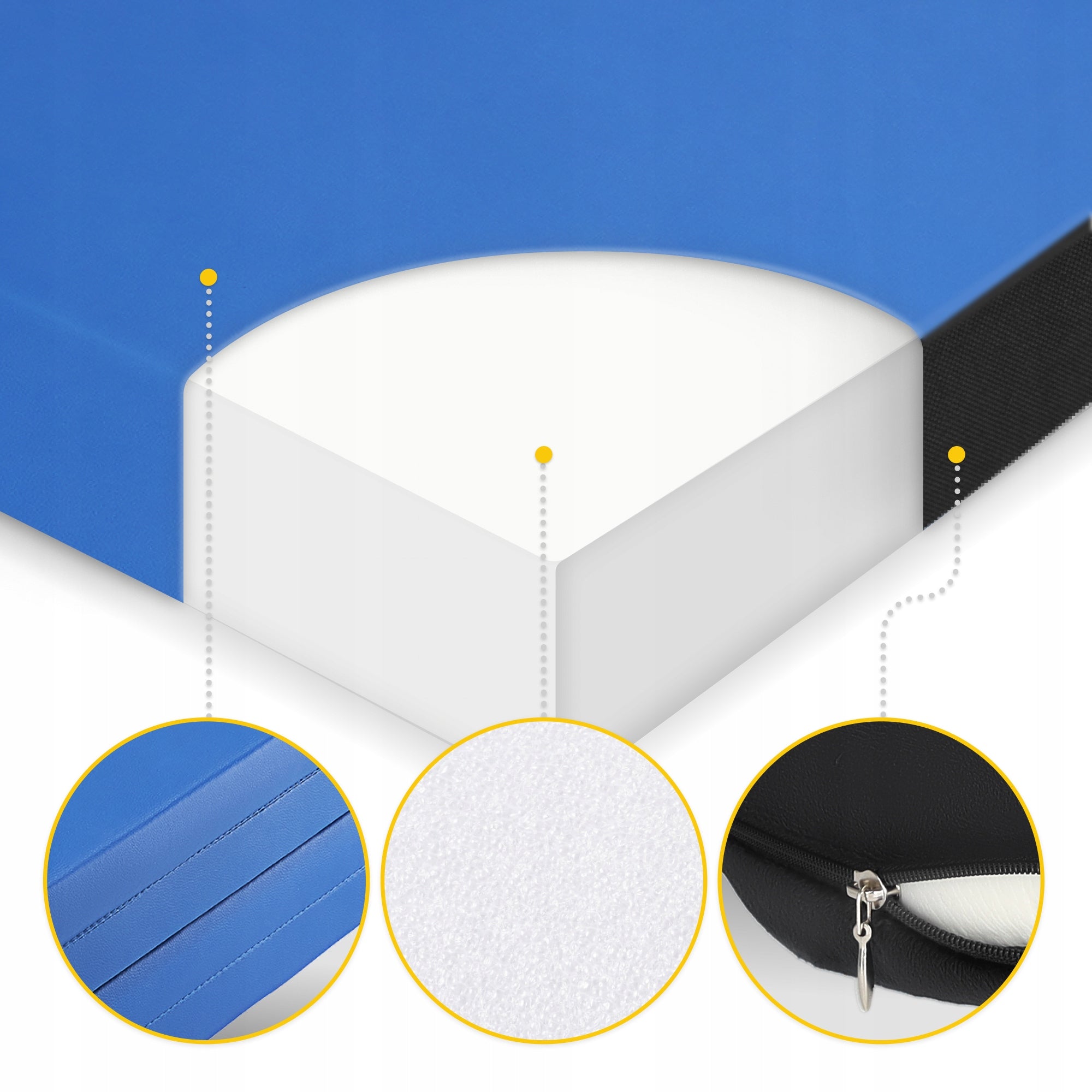 GYMNASTIC MATTRESS FOLDING TRAINING FOR MASSAGE EXERCISES LARGE XXL 240×120 Color black