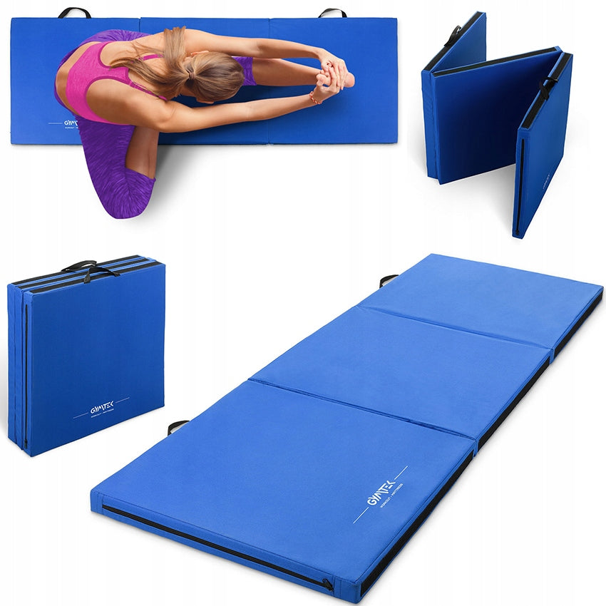 GYMNASTIC MATTRESS FOR EXERCISE FITNESS FOLDING TRIPLE 180x60x5CM GYMTEK