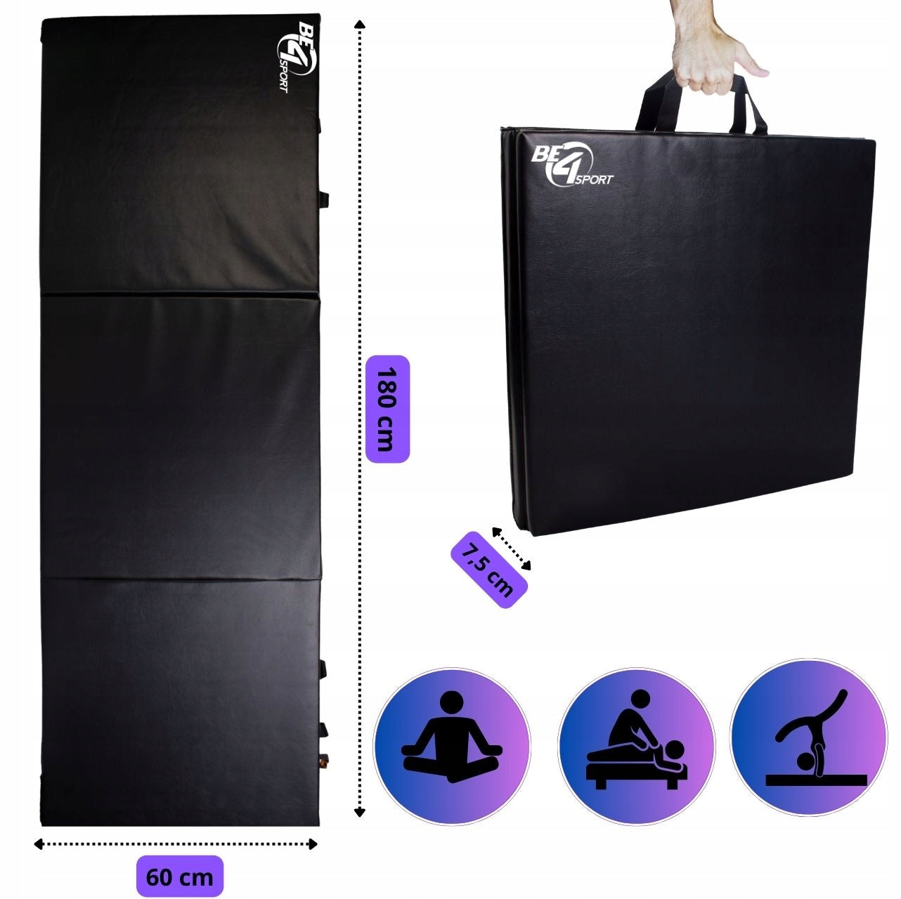 GYMNASTIC MATTRESS REHABILITATION EXERCISE FOLDING PORTABLE MAT 180x60 Packaging status original