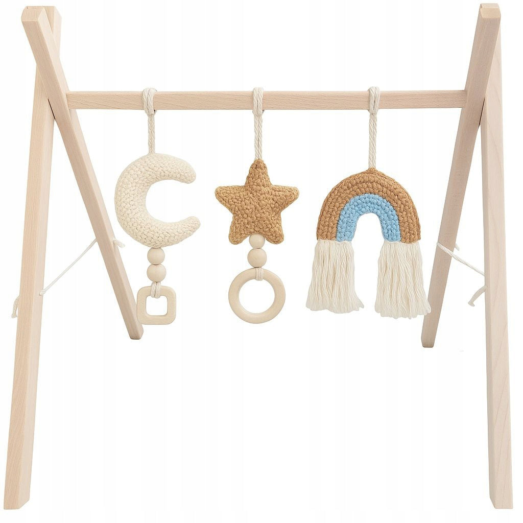 GYMNASTIC STAND EDUCATIONAL BEECH WOODEN BABY GYM BABIES CHILDREN Brand no brand