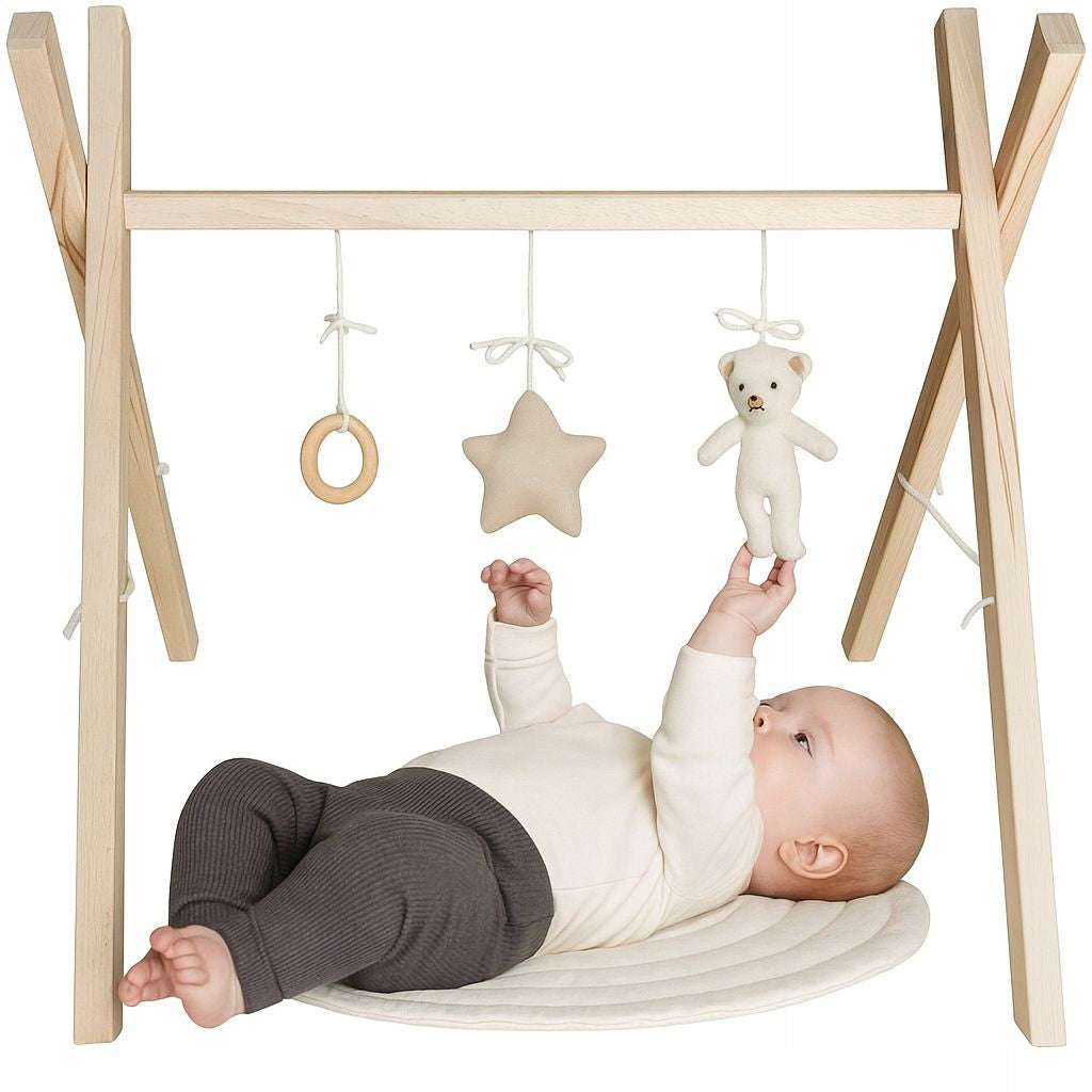 GYMNASTIC STAND WOODEN EDUCATIONAL BEECH BABY GYM BABIES CHILDREN * Manufacturer code EDUKACYJNY GIMNASTYCZNY STOJAK DLA DZIECI #WZ