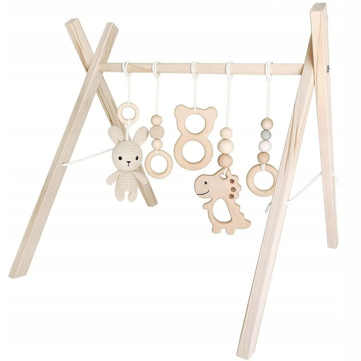 GYMNASTIC STAND WOODEN EDUCATIONAL BEECH BABY GYM BABIES CHILDREN *
