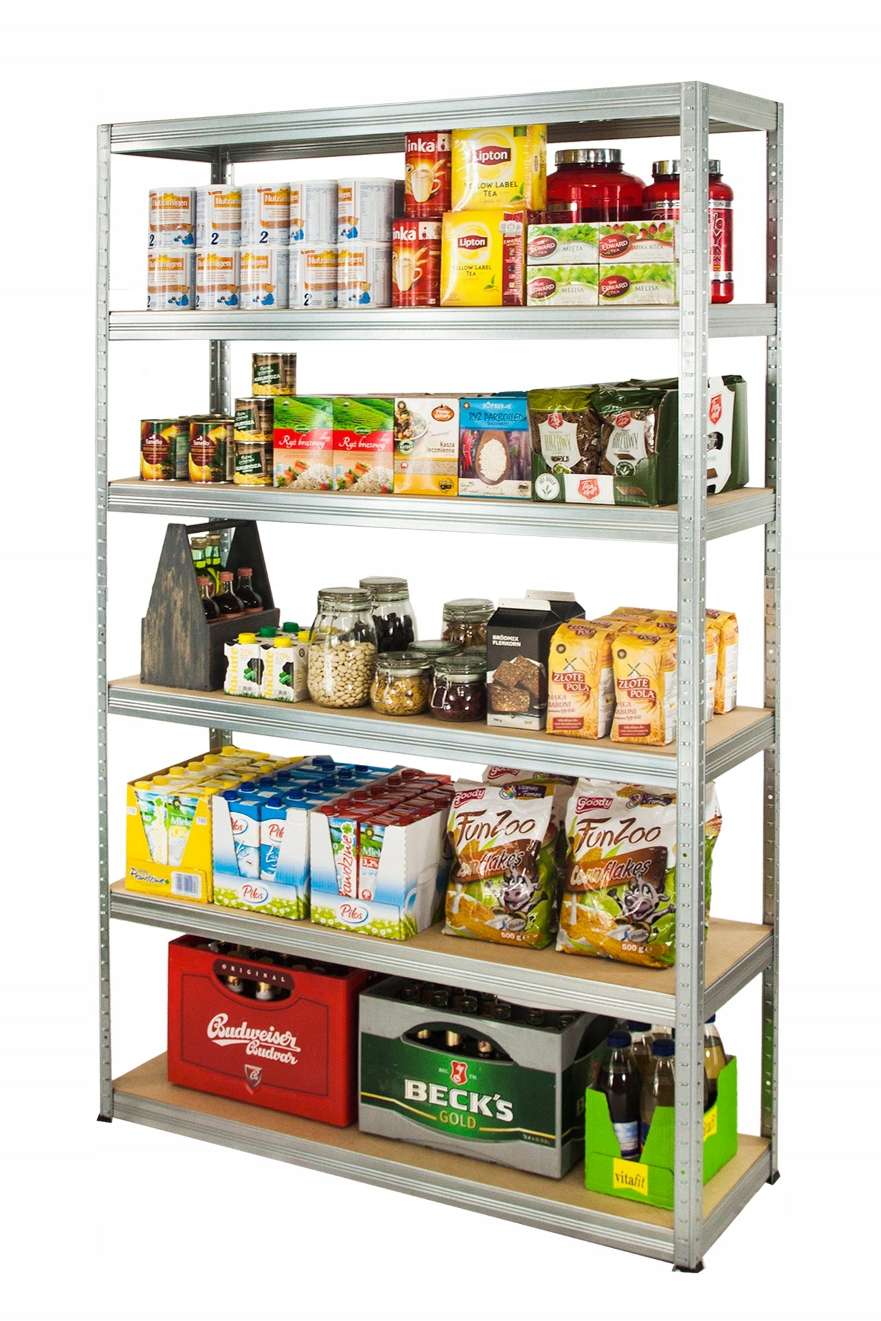 Galvanized Metal Storage Rack HELIOS 213x150x40cm 6Px275kg SOLID Packaging status original