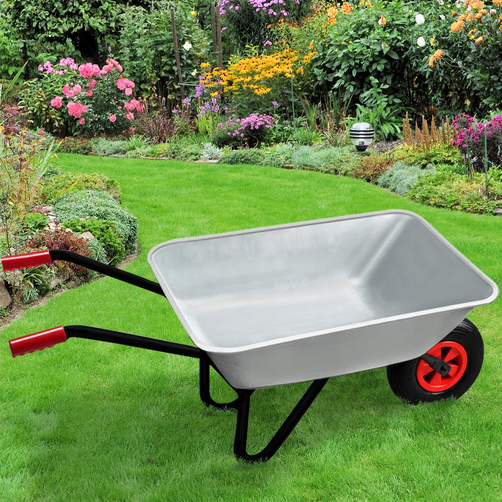 Galvanized wheelbarrow 100 kg pneumatic tyres Manufacturer code 108750
