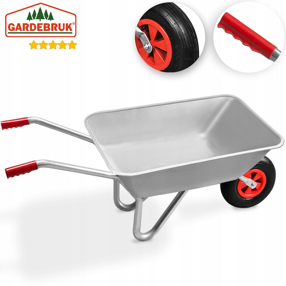 Galvanized wheelbarrow 100 kg pneumatic tyres