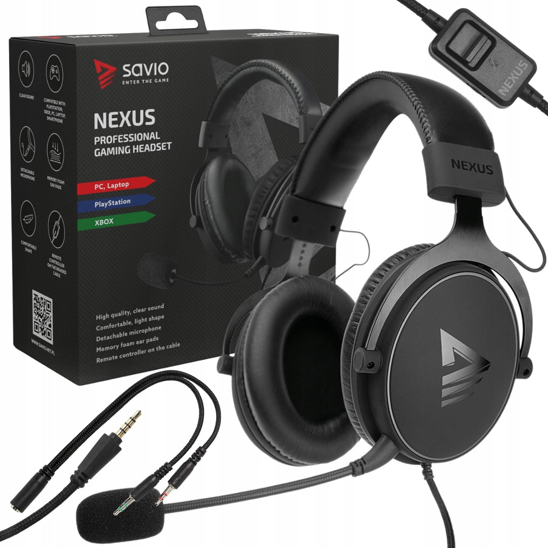 Gaming Headphones with Microphone On-Ear Wired SAVIO Nexus Jack 3,5 mm Packaging status original