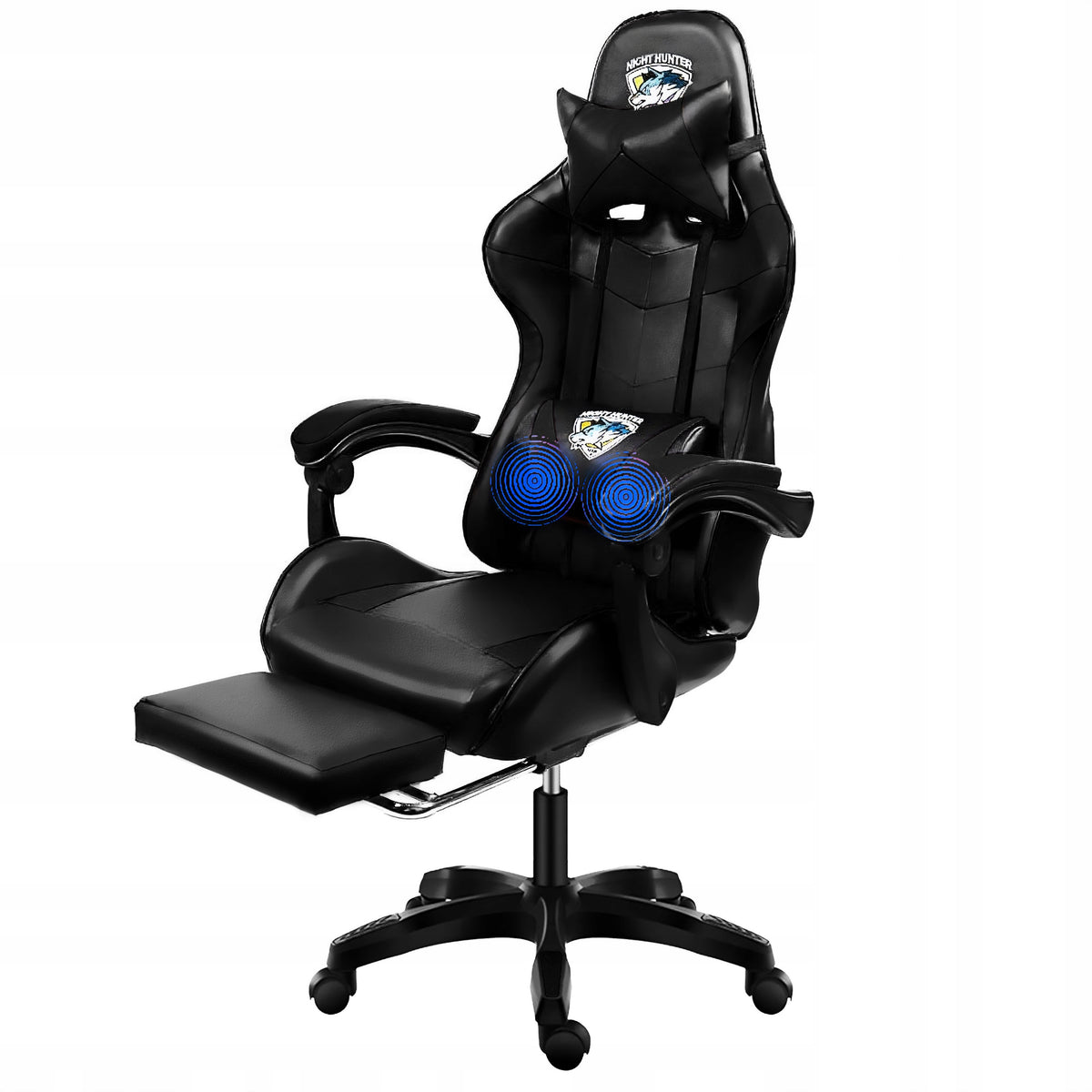 Gaming chair with back massage COMPUTER ROTATING for the player + footrest! Manufacturer code 11-264--