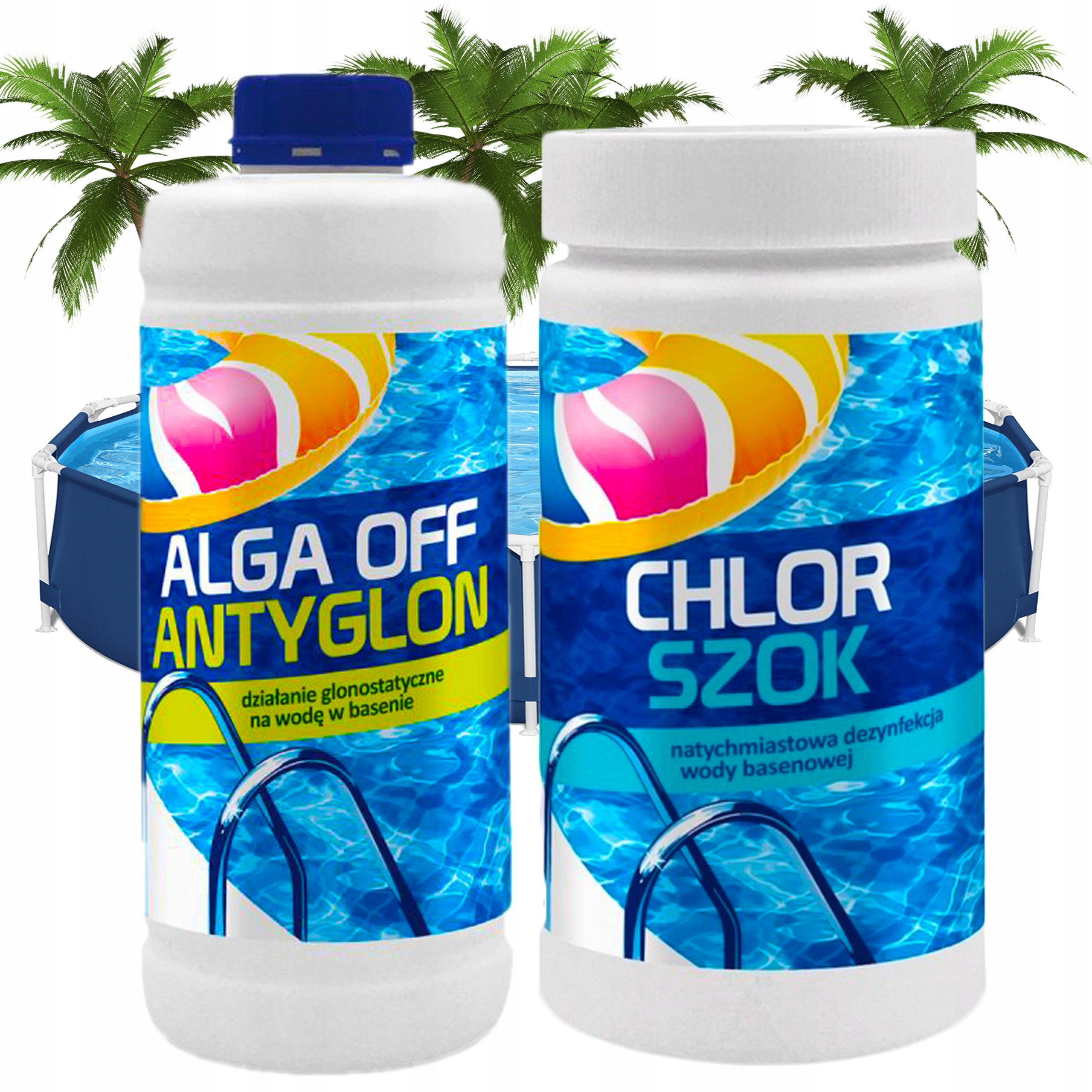 Gamix chlorine shock 1kg + algae 1L for swimming pool jacuzzi pool chemistry algae