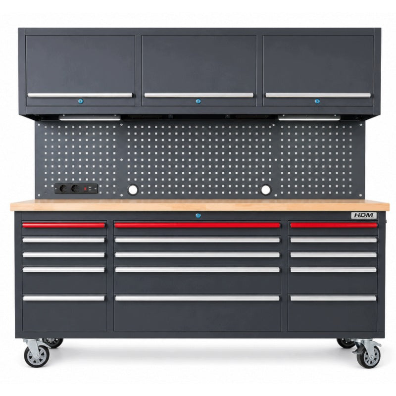 Garage Furniture Workshop Trolley Table Circles LED Top Cabinets Drawers HDM Packaging status original