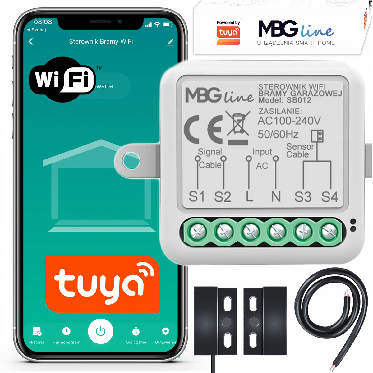 Garage Gate Controller WIFI Bluetooth Module TUYA SMART + Sensor