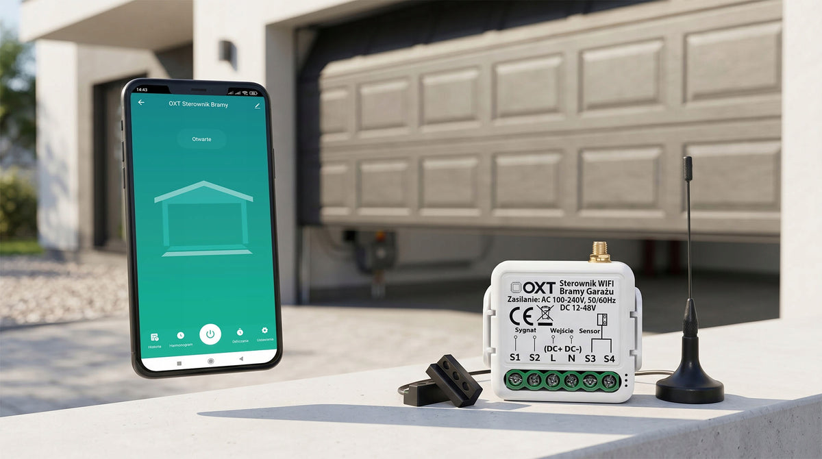 Garage Gate Controller with Sensor 5m and Antenna 1m AC/DC WiFi TUYA Module OXT Packaging status original