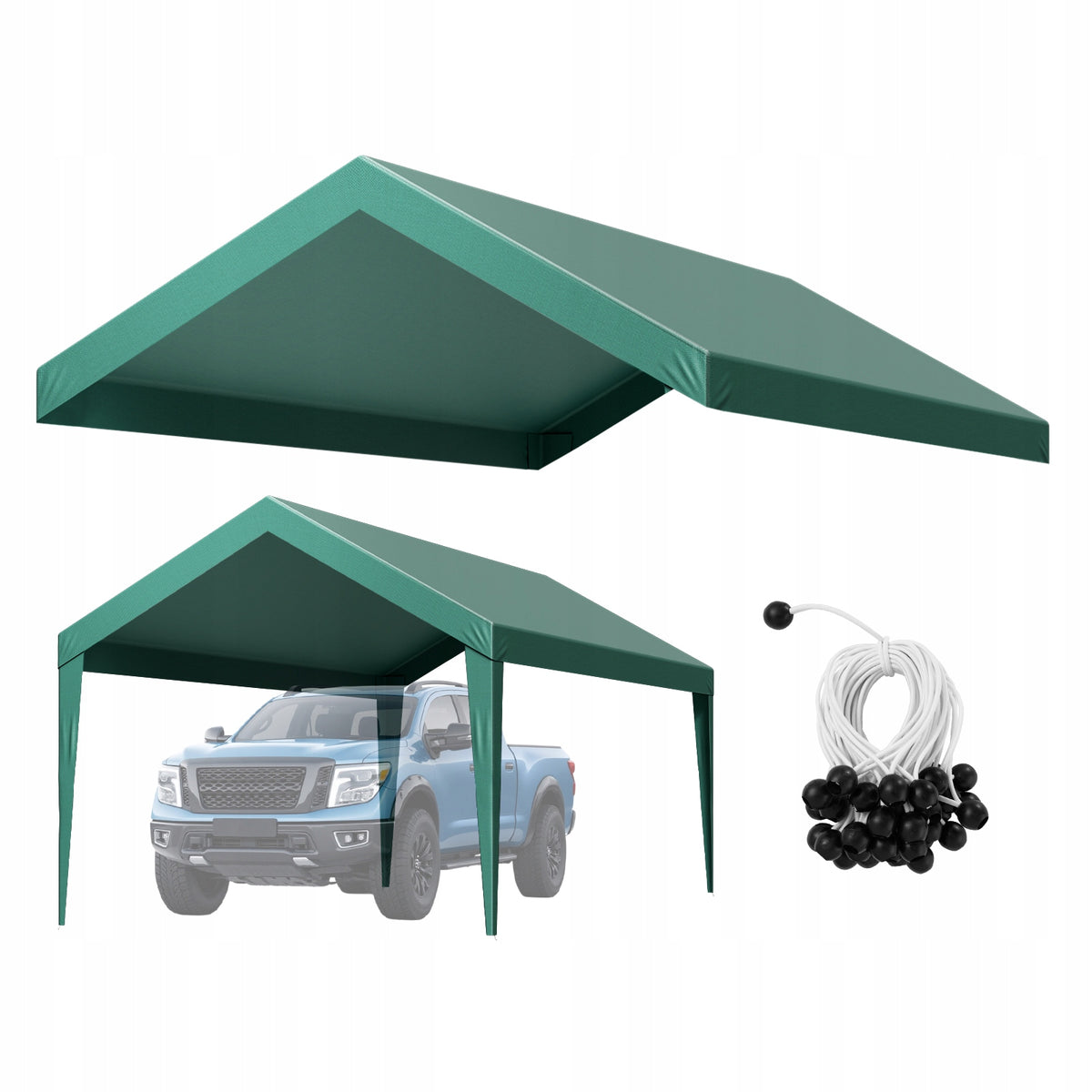 Garage Tent 300x600CM Portable Car Replacement Roof Dark Green