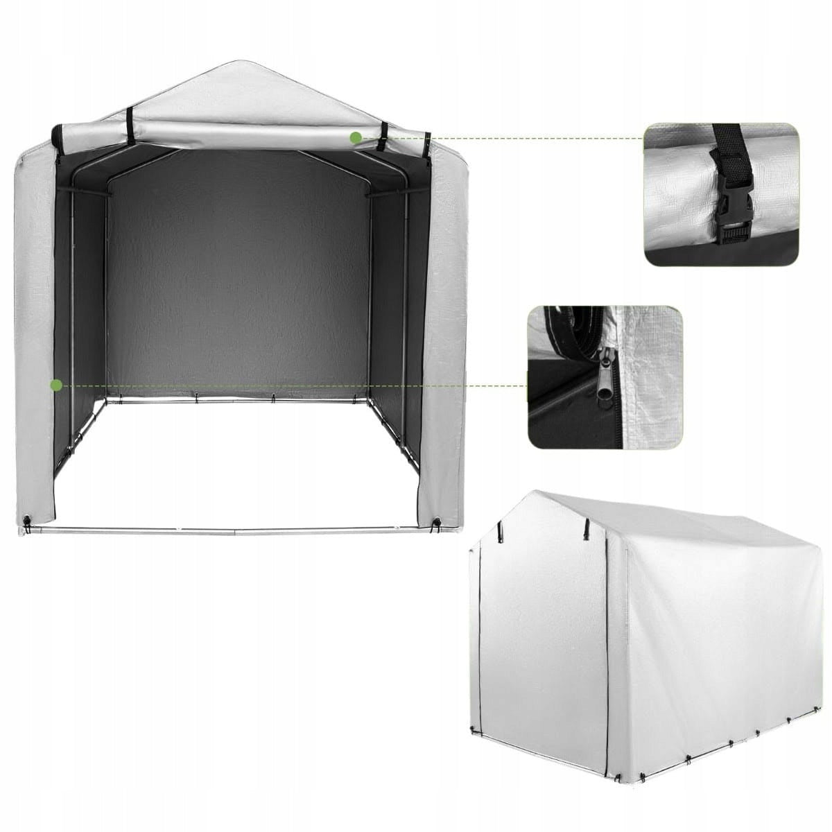 Garage Tent Garden Shed 160 x 218 x 164 cm Waterproof Length 218 m