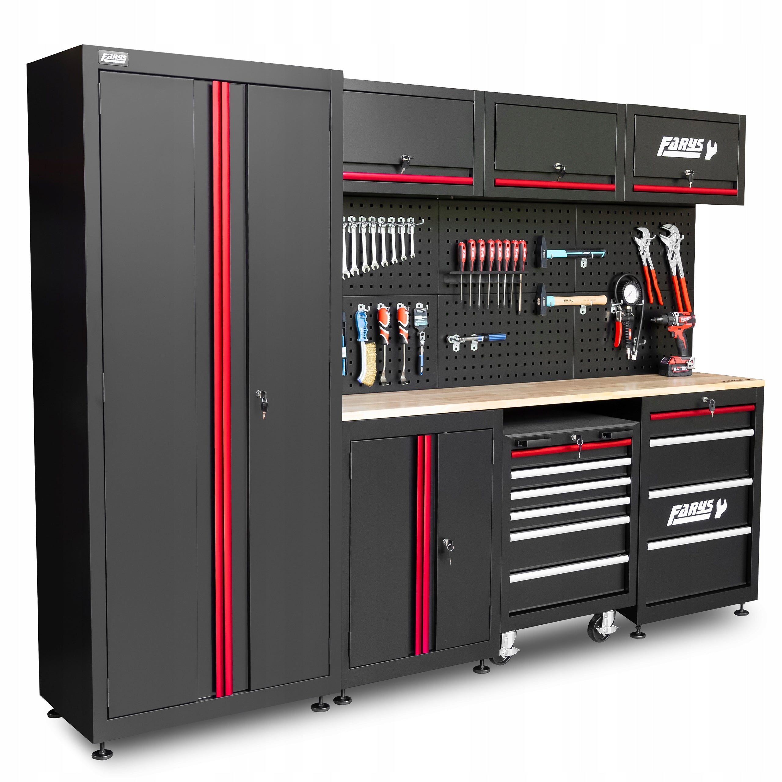 Garage furniture Workshop shelving cabinet for garage FR4113 HOOKS FREEBIE Brand Farys