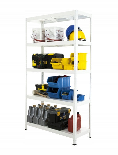 Garage rack metal shelves 180x120x40 100 kg/p warehouse white Packaging status original