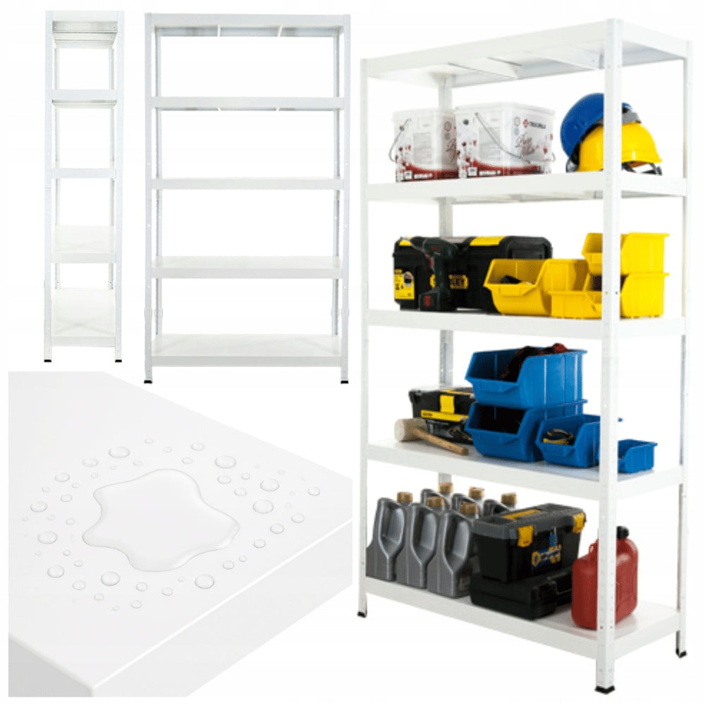 Garage rack metal shelves 180x120x40 100 kg/p warehouse white