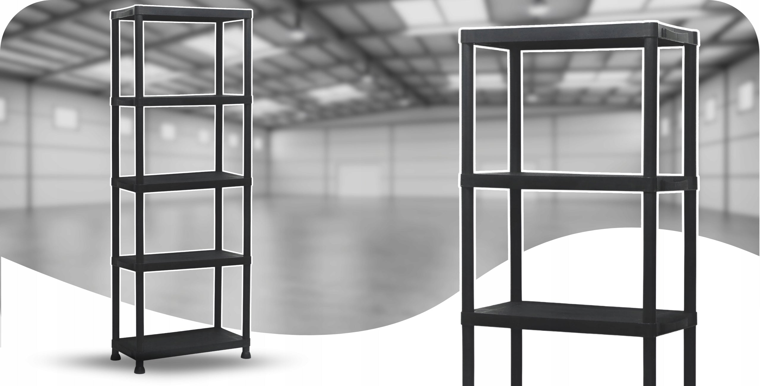 Garage storage rack workshop bathroom plastic black 171x61cm Manufacturer code Regał uniwersalny plastikowy