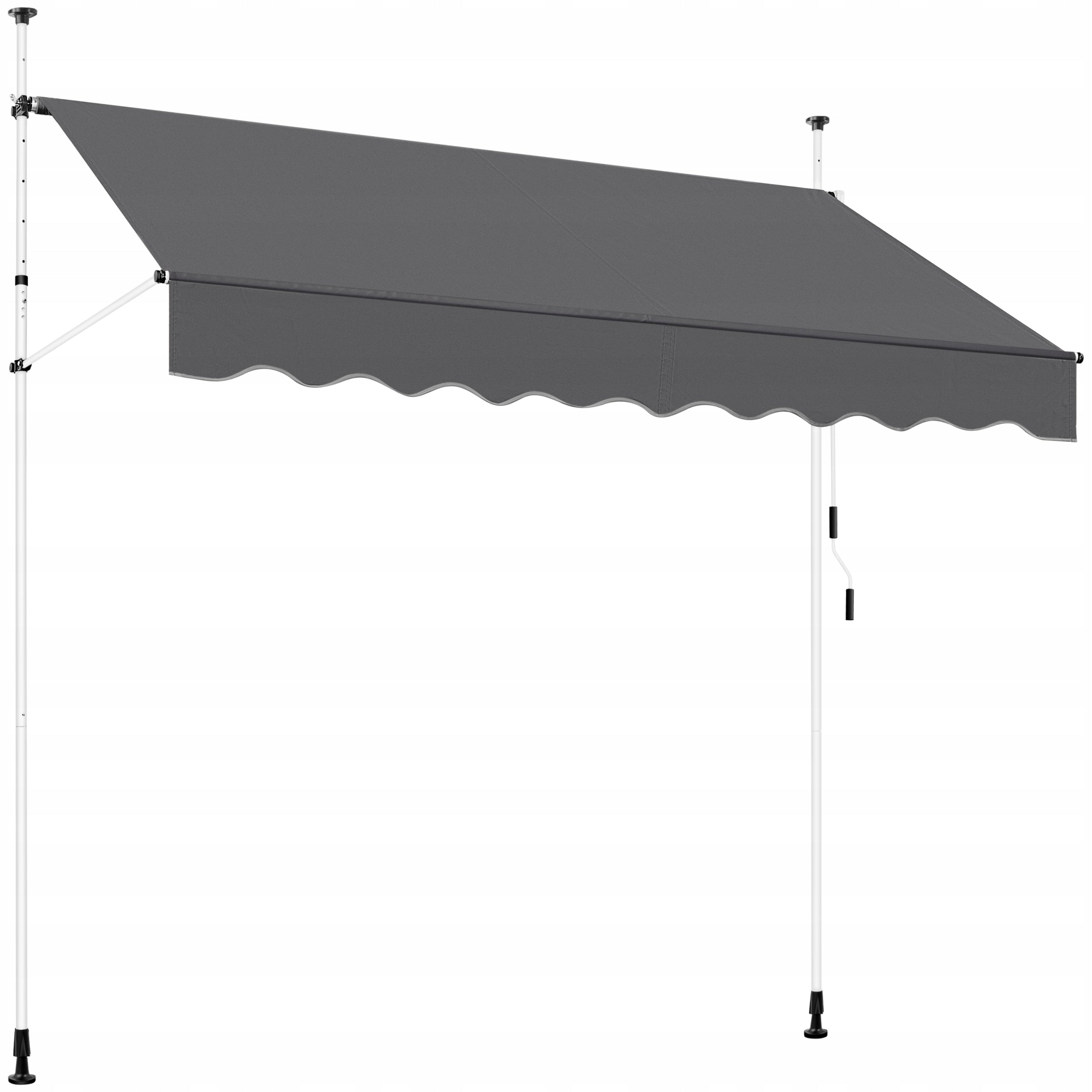 Garden Awning 2,5 m, Manual, Unfolding, Without Drilling, Dark Grey