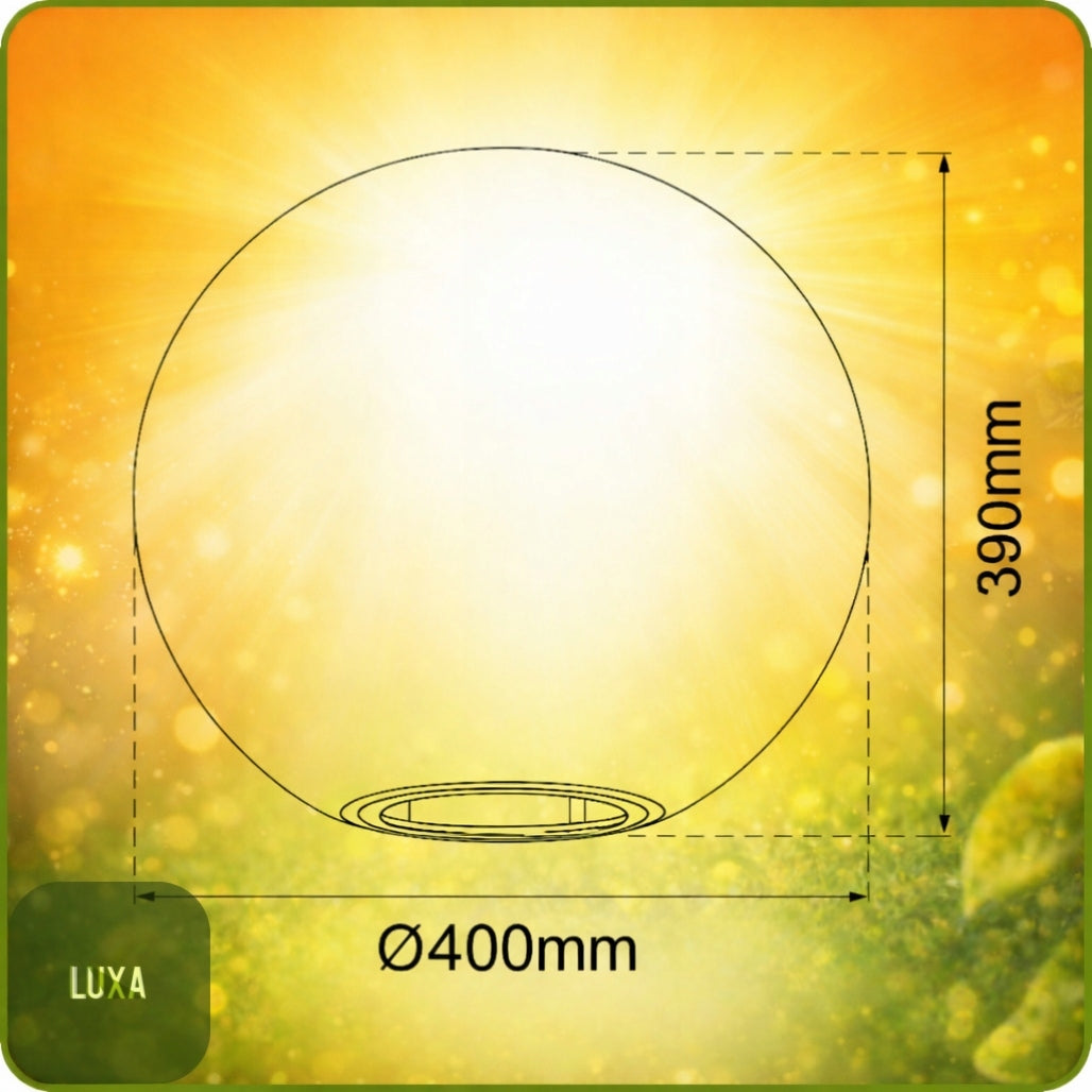 Garden Ball E27 40cm ABOVE GROUND TERRACE for LED HAMMERED Outdoor 230V Power supply mains