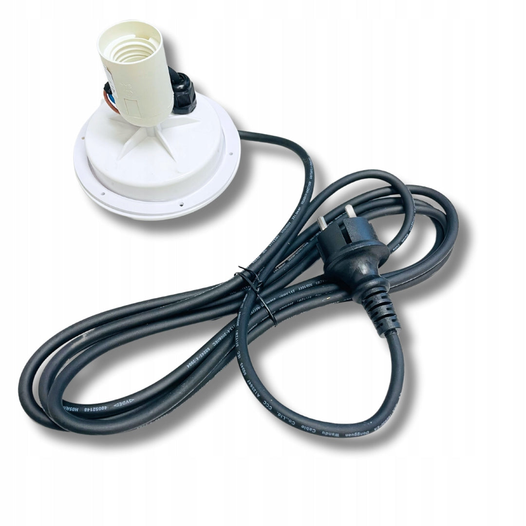Garden Ball E27 Fi 30cm Cord with Plug Hard Plastic Accessories Mounting screwed grounding pin