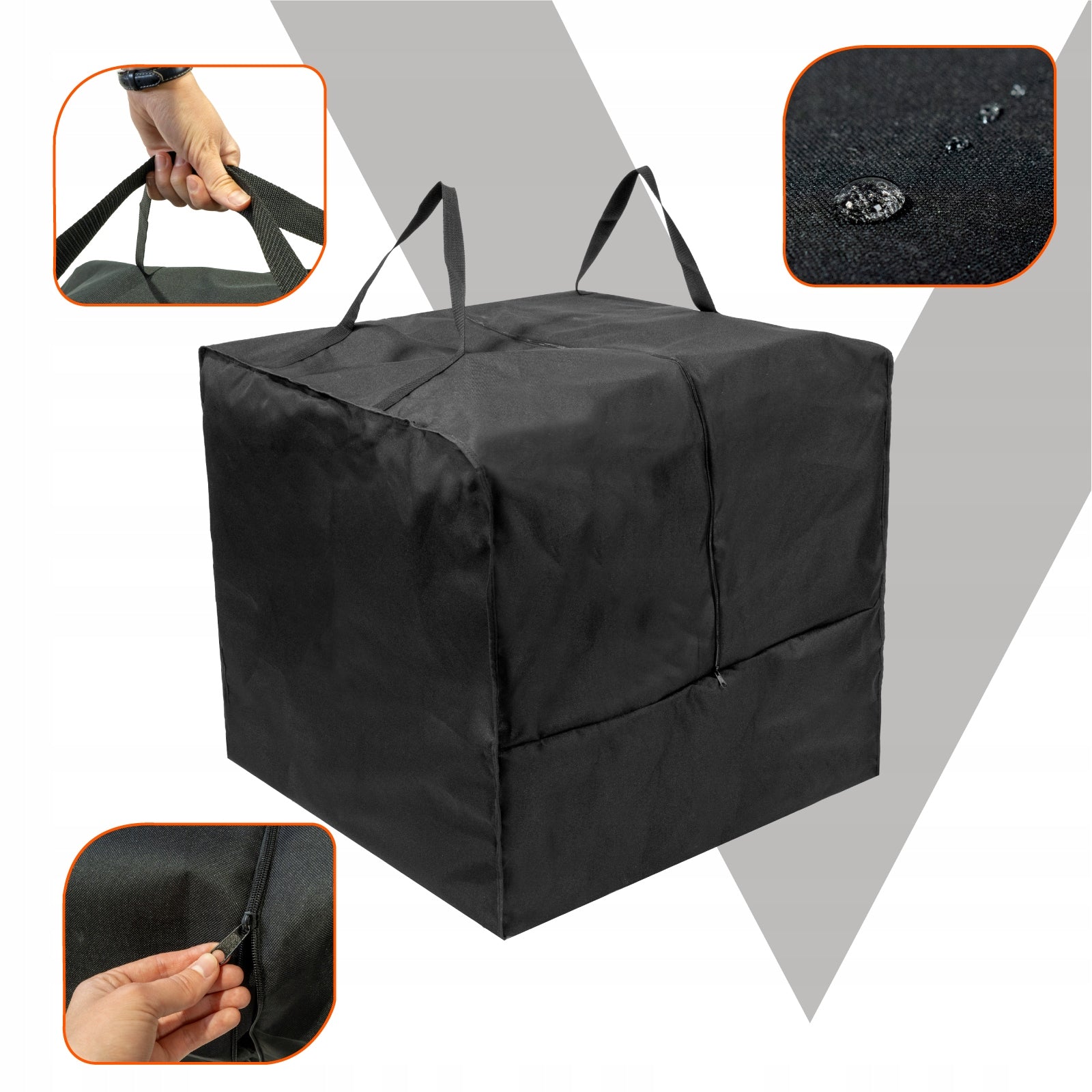 Garden Cushion Cover 80 cm x 80 cm x 60 cm Frost Resistant Black Packaging status original