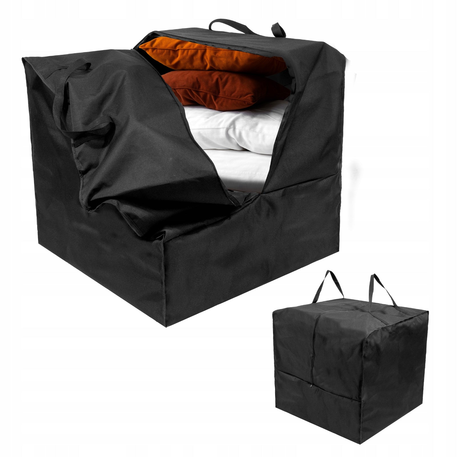 Garden Cushion Cover 80 cm x 80 cm x 60 cm Frost Resistant Black