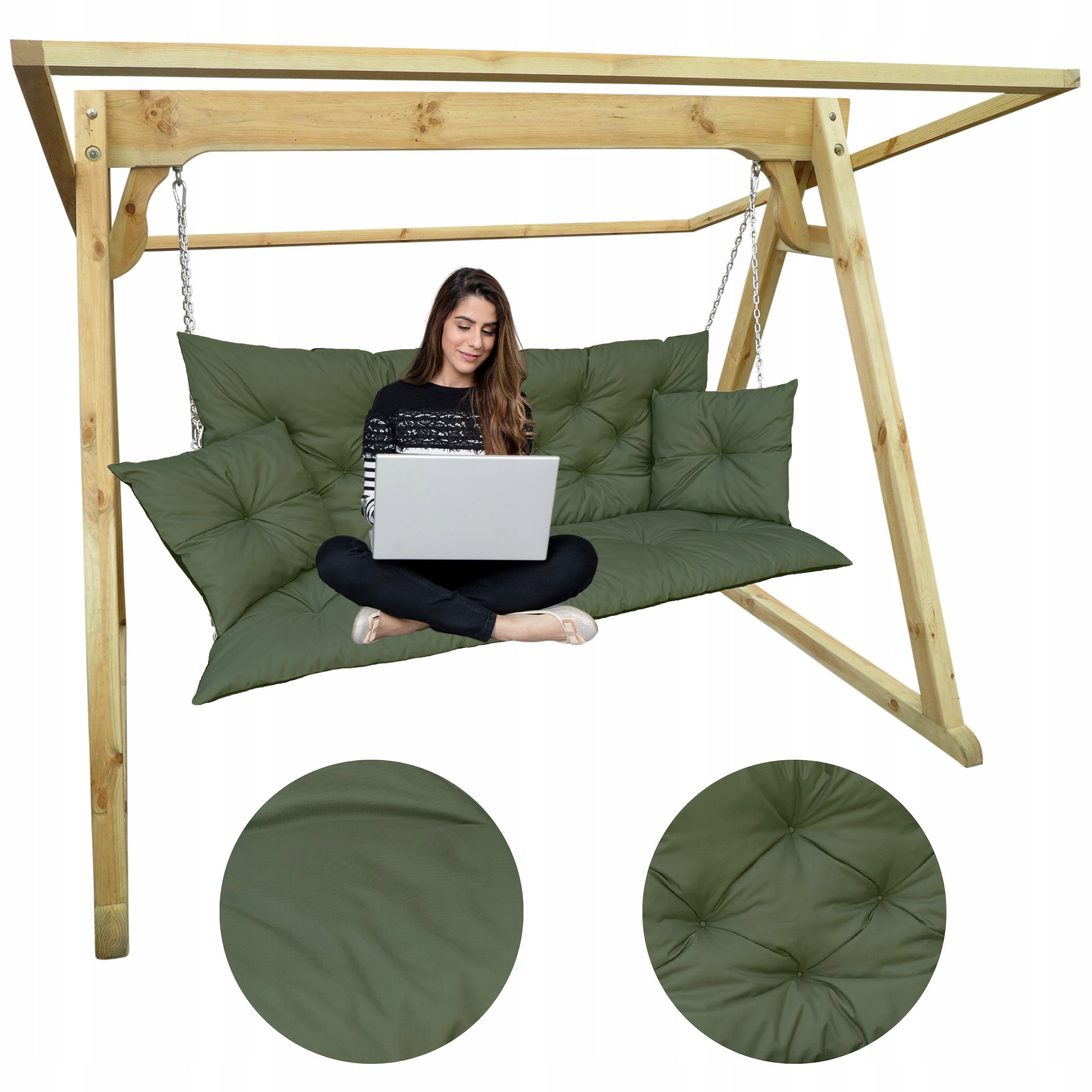 Garden Cushion for Bench Swing Waterproof Durable 180x60x50 Manufacturer no brand