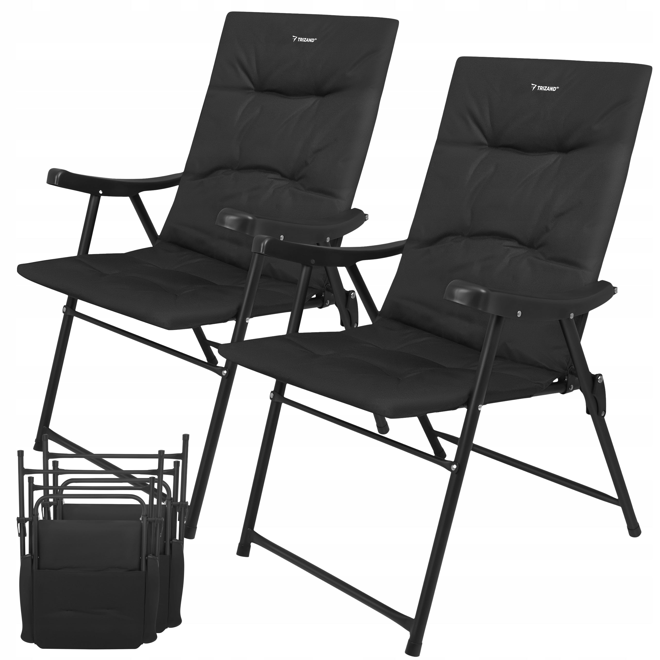 Garden Folding Hiking Chair 2pcs with Camping Backrest Set
