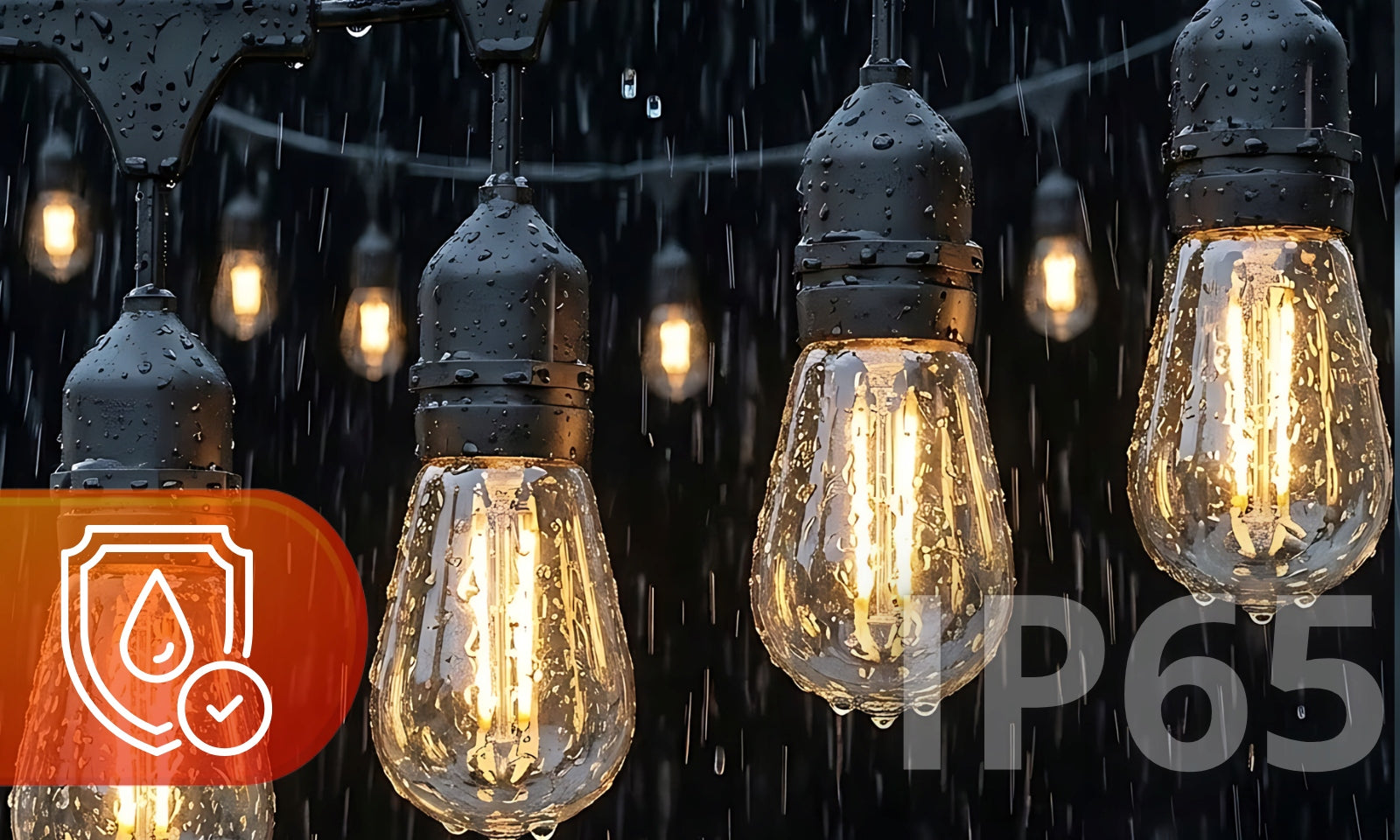 Garden GARLAND Light 20M 20X LED Bulb E27 Waterproof Lights THICK Globe diameter 4.5 cm